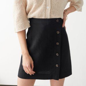 & Other Stories Front Button Mini Skirt